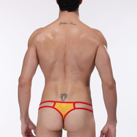 #003 Sexy men's low rise mesh perforated breathable thongs t-string underwear  - Thumbnail 3