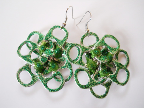 Shamrock Green Tab Earrings