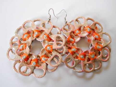 Peaches and Cream Tab Earrings