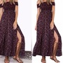 Off the Shoulder Floral Maxi Dress-2