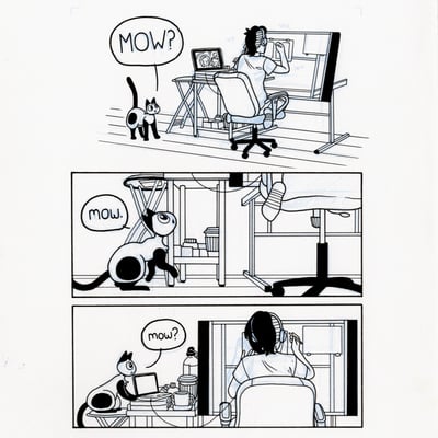 Frankie comics original art - "call n' return" page 01