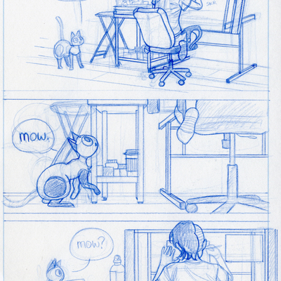 Frankie comics original art - "call n' return" page 01