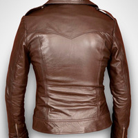 New Fashion Soft Leather Biker Jacket For Women - Thumbnail 1