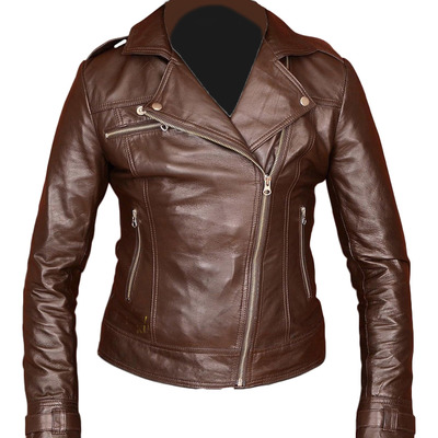 New fashion soft leather biker jacket for women