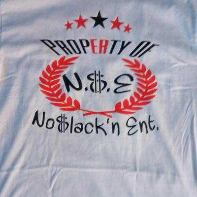 Property of nse. (white,black&flamered) noslacknent. t-shirt.