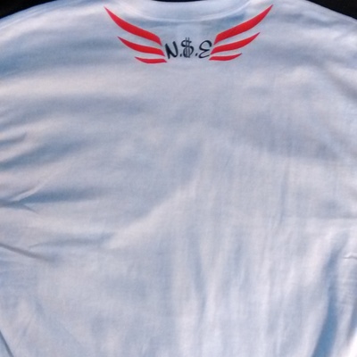 Property of nse. (white,black&flamered) noslacknent. t-shirt.