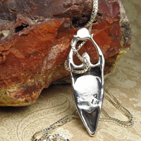 Sterling Silver Earth Goddess Pendant, Moss Agate,  MoonStone, Hand Sculpted, Earth Mother,  Goddess Jewelry  Necklace - Thumbnail 1