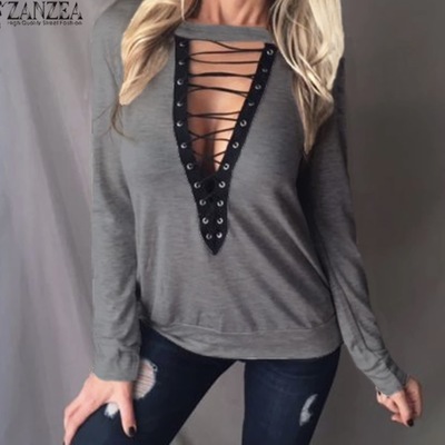 Lace up blouse