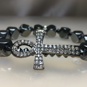 Hematite Ankh Bracelet (Mens) 