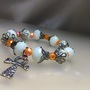 Glass Crystal Bracelet w/Ankh charm  - Thumbnail 1