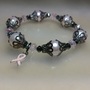 Glass Crystal Bracelet w/breast cancer charm  - Thumbnail 1