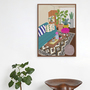 Home Series1, home, interior, living room, illustration, trendy, art print-3
