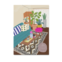 Home Series1, home, interior, living room, illustration, trendy, art print - Thumbnail 4