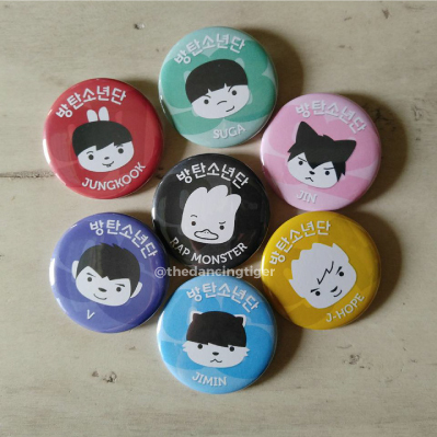 BTS Hiphop Monsters Buttons