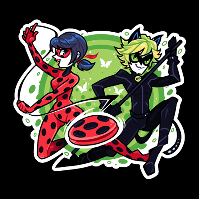 Ladybug and cat noir sticker