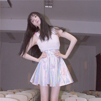 Harajuku silver tall waist skirt - Thumbnail 3