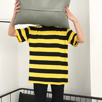 RETRO YELLOW+BLACK STRIPED TEE - Thumbnail 2