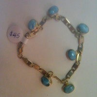 Silver and Larimar/Amber Braclet - Thumbnail 2