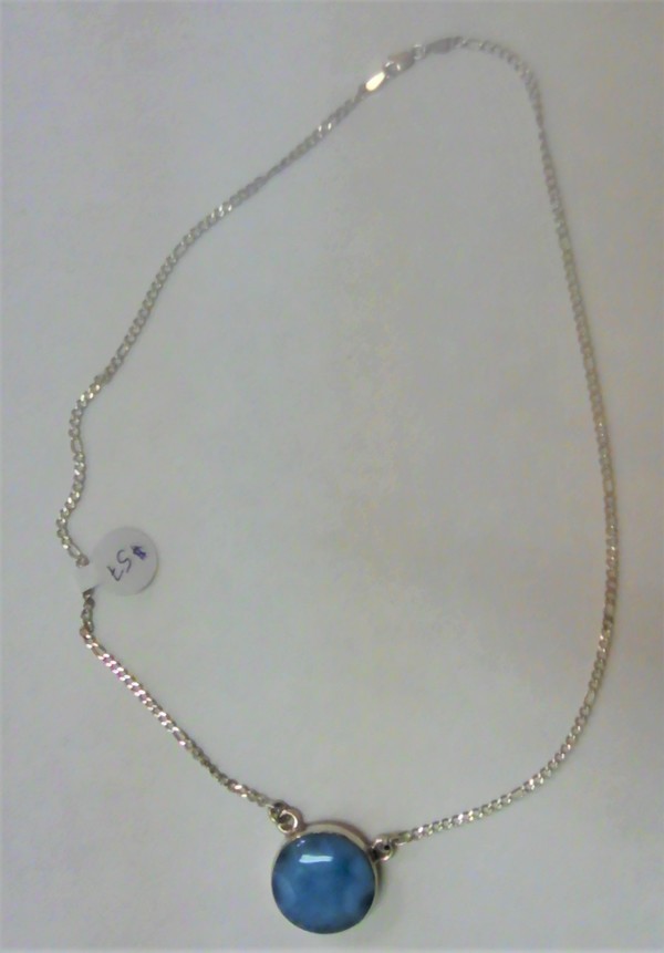 Silver and Larimar/Amber Necklace