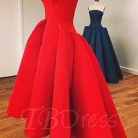 Elegant Red Prom Dress Hi-lo Sweetheart A-Line Tea-Length Prom Dres - Thumbnail 1
