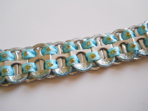 Baby Blue and Silver Tab Bracelet