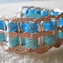 Blue, Silver and Pink Tab Bracelet-1