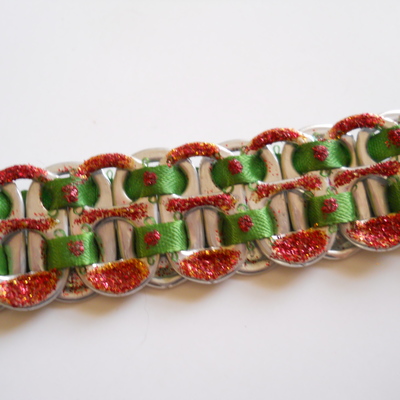 Christmas red tab bracelet