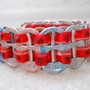 Red and Silver Tab Bracelet - Thumbnail 1