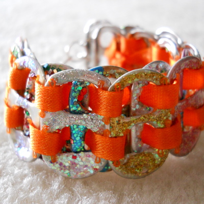 Just orange tab bracelet