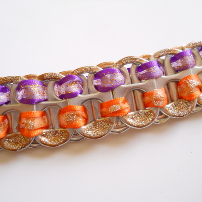 Orange and purple tab bracelet