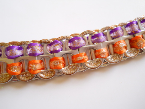 Orange and Purple Tab Bracelet