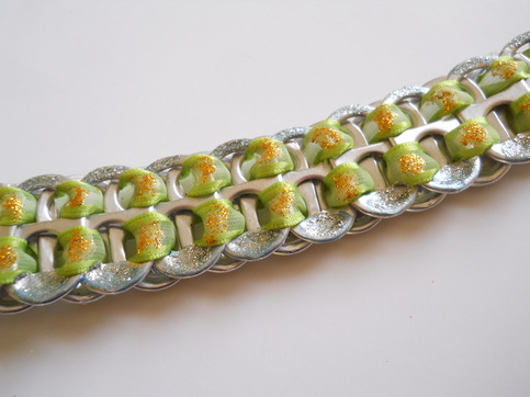 Lime and Ice Blue Tab Bracelet
