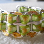 Lime Green and Gold Tab Bracelet - Thumbnail 1