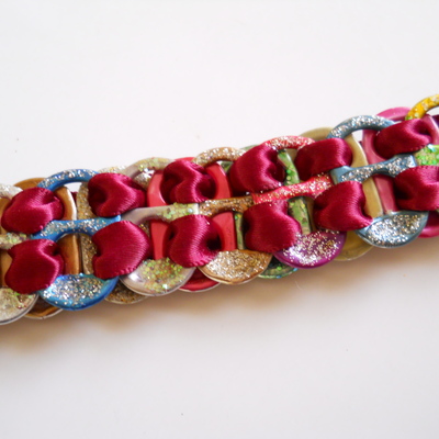 Burgundy frost tab bracelet