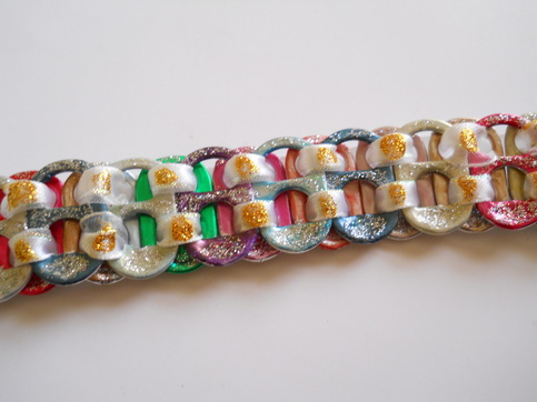 Rainbow and White Tab Bracelet