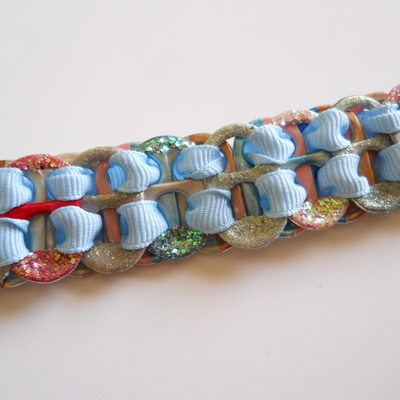 Rainbow blue tab bracelet