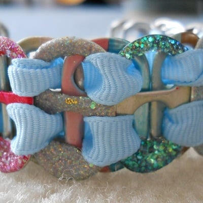 Rainbow blue tab bracelet