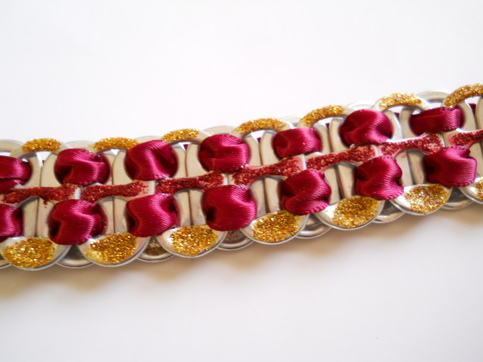 Red and Gold Tab Bracelet