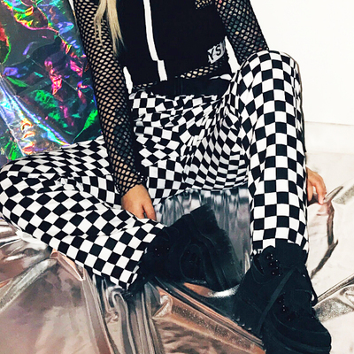 90's unisex checker pants - Thumbnail 5