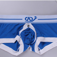 Blue Men's sexy underwear modal U bag hollow out  boxer briefs #2016DP  - Thumbnail 3