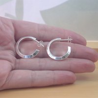 925 Silver Hoop Earrings/23mm Hoop Earrings/Creole Style Earrings/Plain Hoop Earrings/Hoop Earrings/Hinge Clip Hoop Earrings/Hoop Earrings - Thumbnail 1