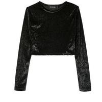 Retro Velvet Long Sleeve Shirts (Pink / Black) - Thumbnail 4