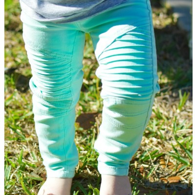 Girls moto jeggings- mint  