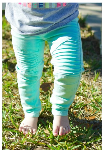 Girls Moto Jeggings- Mint  