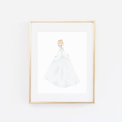 Cinderella 2 watercolor print - Thumbnail 2
