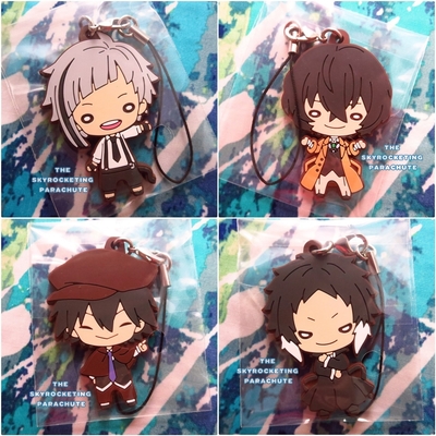 Bungou stray dogs nt rubber strap - dazai osamu / edogawa ranpo / nakajima atsushi / nakahara chuuya / mori ougai / akutagawa ryuunosuke / fukuzawa -