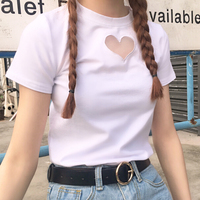 HOLLOW HEART TEE ( WHITE / BLACK ) - Thumbnail 2