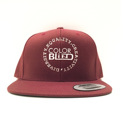 Burgundy snapback-classic logo w/vision statement 