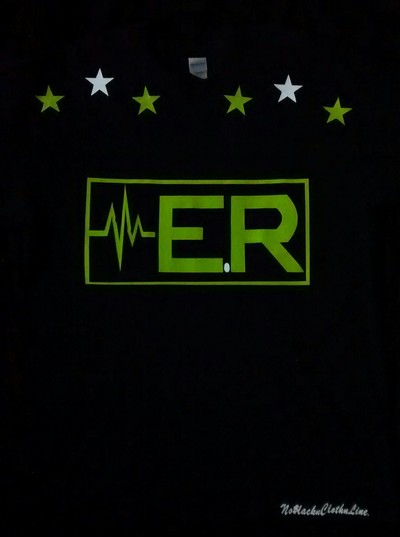 E.R (Black,Lime green&White) (EMT) T-shirt.