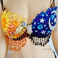 Sun and Moon Rave Bra Dance Costume Halloween Costume - Thumbnail 3